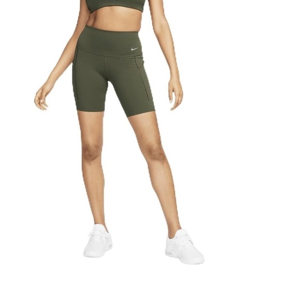 Nike Pants - Nike Dri Fit High Rise 8 Inch Shorts Olive Green Extra Small